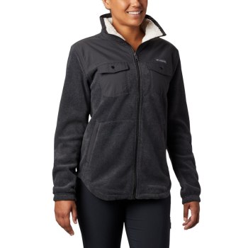 Columbia Benton Springs Overlay Fleece, Chamarras Grises Oscuro Para Mujer | 158249-FTC